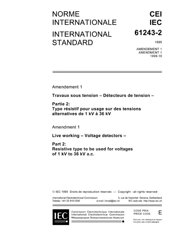 Cover IEC 61243-2:1995/AMD1:1999